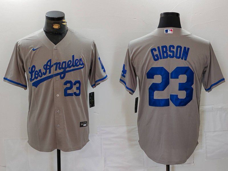 Men Los Angeles Dodgers #23 Gibson Grey Nike Game 2024 MLB Jersey style 5->los angeles dodgers->MLB Jersey